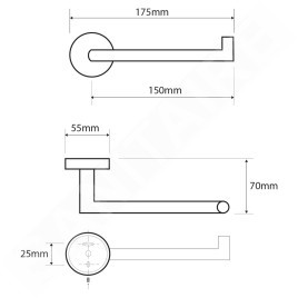 Sapho X-STEEL - Porte-rouleau toilette sans couvercle, inox XS700