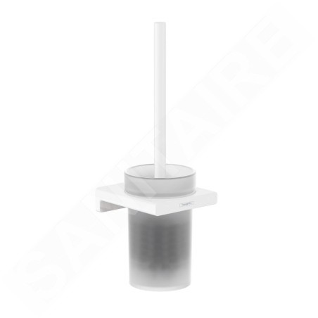 Hansgrohe AddStoris - Brosse WC murale, verre mat / blanc mat 41752700