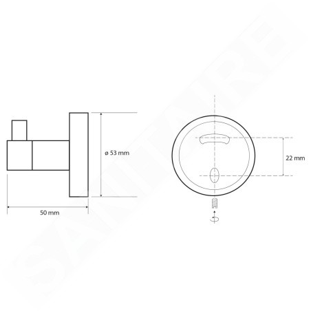 Sapho X-Round - Crochet de serviette, chrome XR205