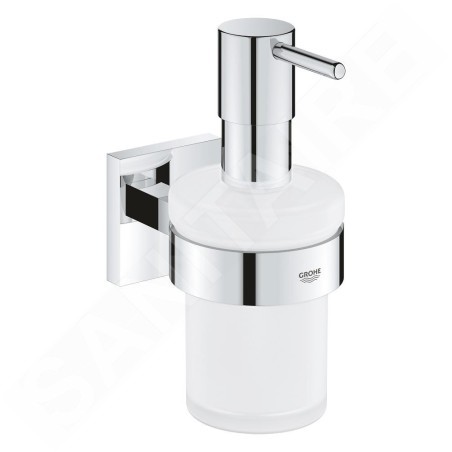 Grohe QuickFix Start Cube - Distributeur de savon avec support, verre/chrome 41098000