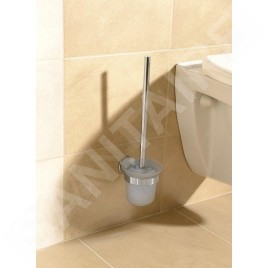 Aqualine Samba - Brosse de toilette murale avec support, verre mat/chrome SB108