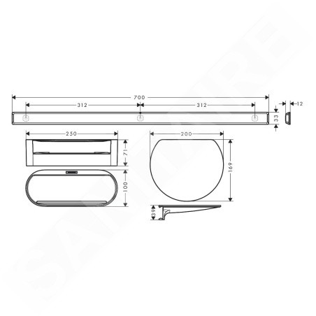 Hansgrohe WallStoris - Accessoires de salle de bain, noir mat 27966670