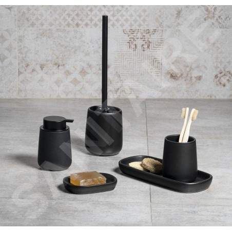 Aqualine Accessoires - Brosse de toilette sur pied, noir 08140