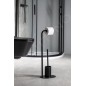 Aqualine Samba - Porte-papier hygiénique sur pied avec brosse WC, noir SB236
