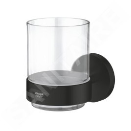 Grohe Essentials - Porte-brosse à dents et porte-dentifrice, verre dépoli/noir mat 1022562430