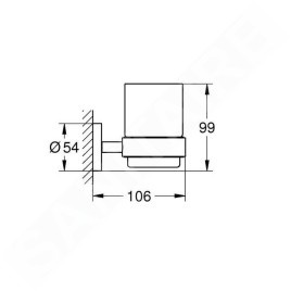 Grohe Essentials - Porte-brosse à dents et porte-dentifrice, verre dépoli/noir mat 1022562430
