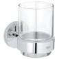 Grohe QuickFix Start - Verre pour brosses à dents et dentifrice avec support, verre/chrome 41194000 Grohe QuickFix Start - Verre pour brosses à dents et dentifrice avec support, verre/chrome 41194000