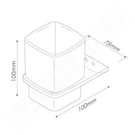kielle Vega - Verre pour brosse à dents et dentifrice, verre mat / chrome 40018000