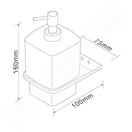 kielle Vega - Distributeur de savon avec support, verre mat / chrome 40118000