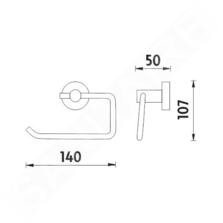 Nimco Unix - Porte-papier toilette, chrome UN 13055-26