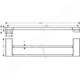 Hansgrohe AddStoris - Porte-serviettes double, longueur 650 mm, aspect d'or poli 41743990