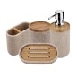 Nimco Kora - Set d'accessoires de salle de bain 4 en 1, beige sable / bambou KO 24000SET-86