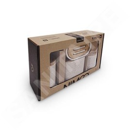 Nimco Kora - Set d'accessoires de salle de bain 4 en 1, beige sable / bambou KO 24000SET-86