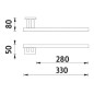 Nimco Keira - Porte-serviettes, longueur 330 mm, droit, chrome KE 22060P-26