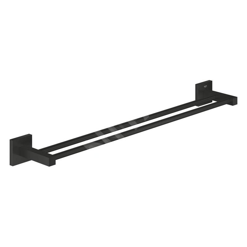 Grohe QuickFix Start Cube - Porte-serviettes double, noir mat 411042430