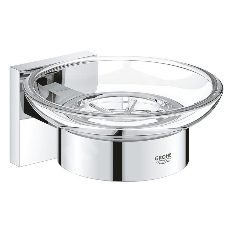 Grohe QuickFix Start Cube - Porte-savon avec support, verre/chrome 41096000