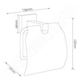 kielle Harmonia - Porte-papier toilette avec couvercle, chrome 40423000