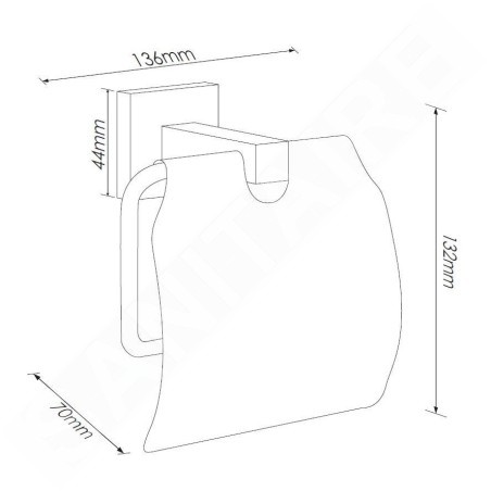 kielle Harmonia - Porte-papier toilette avec couvercle, chrome 40423000