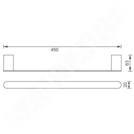 Novaservis Titania Naty - Porte-serviettes, longueur 450 mm, noir 66627,5