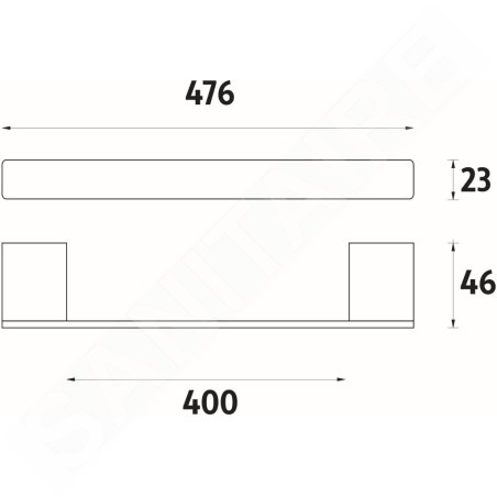 Nimco Kibo - Porte-serviettes, longueur 400 mm, chrome Ki 14046-26