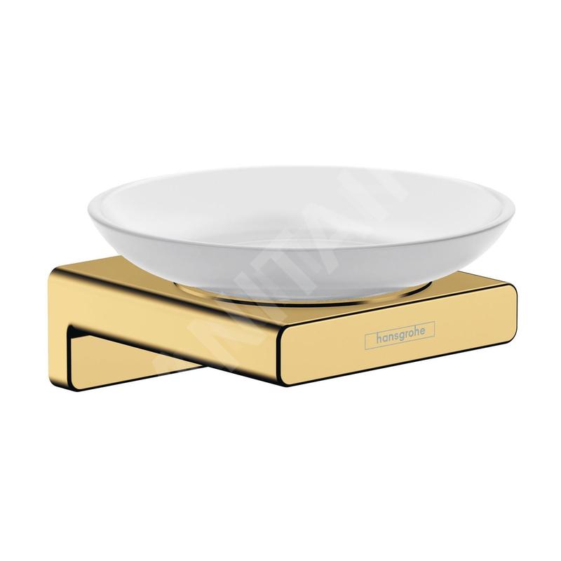 Hansgrohe AddStoris - Porte-savon avec support, verre mat / aspect d'or poli 41746990