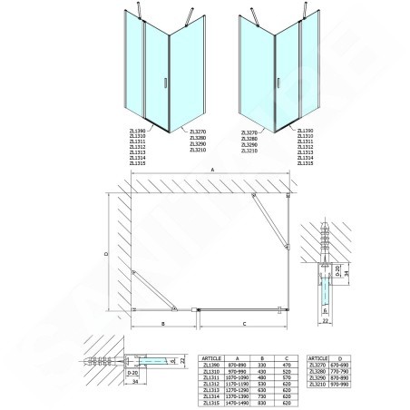 Polysan Zoom Line - Paroi de douche 700 mm, aluminium poli/verre clair ZL3270