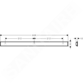 Hansgrohe WallStoris - Barre murale 500 mm, noir mat 27902670
