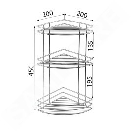Aqualine Chrom Line - Tablette murale d’angle, chrome 37015