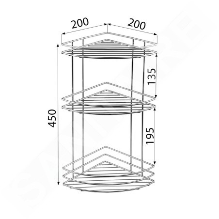 Aqualine Chrom Line - Tablette murale d’angle, chrome 37015