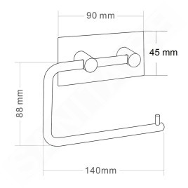Sapho Accessoires - Porte-rouleaux WC autocollant, inox brossé 33207