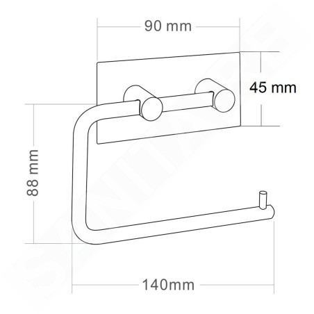 Sapho Accessoires - Porte-rouleaux WC autocollant, inox brossé 33207