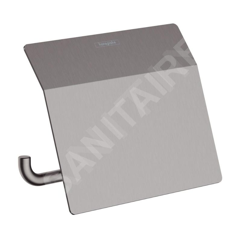 Hansgrohe AddStoris - Porte-papier toilette avec couvercle, chrome noir brossé 41753340