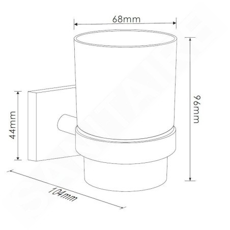 kielle Harmonia - Verre pour brosse à dents et dentifrice, verre mat / chrome 40023000