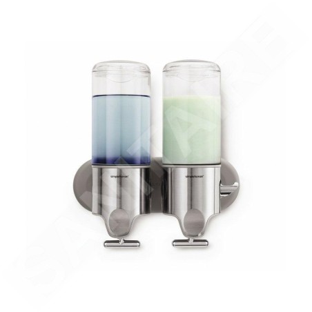 Simplehuman Accessoires de salle de bains - Distributeur de savon et shampooing, 2x 444 ml, inox brossé BT1028