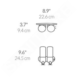 Simplehuman Accessoires de salle de bains - Distributeur de savon et shampooing, 2x 444 ml, inox brossé BT1028