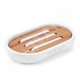 Nimco Kora - Porte-savon, blanc / bambou KO 24059-05