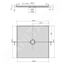 Polysan Receveurs de douche - Receveur de douche 900x900 mm, blanc 73185
