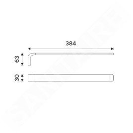 Nimco Nikau - Porte-serviettes, longueur 380 mm, noir mat NKC 30097-90