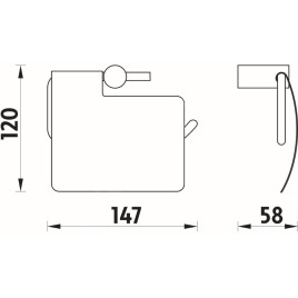 Nimco Bormo - Support de papier toilette avec couvercle, chrome BR 11055B-26