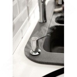 Sapho Accessoires - Distributeur de savon, à encastrer, rond, chrome SP023