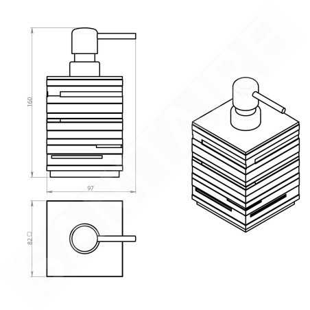 Sapho Gedy Quadrotto - Distributeur de savon à poser, blanc QU8102