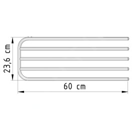 Aqualine Accessoires - Séchoir de serviettes, montage sur corps de chauffe 600 mm, blanc 25-03-SV460