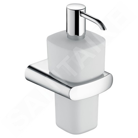 Keuco Elegance - Distributeur de savon avec support, 220 ml, verre dépoli/chrome 11654019000