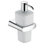 Keuco Elegance - Distributeur de savon avec support, 220 ml, verre dépoli/chrome 11654019000