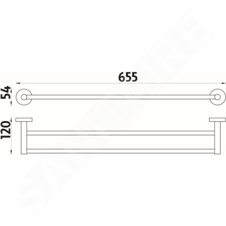 Nimco Unix - Porte-serviettes, longueur 66 cm, chrome UN 13061D-26