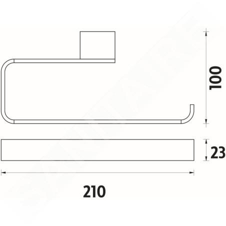 Nimco Kibo - Porte-serviettes, longueur 210 mm, chrome Ki 14060-26