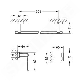 Grohe Essentials Cube - Kit d’adaptateurs, chrome 40777001
