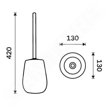 Nimco Tabo - Brosse WC à poser, gris foncé TA 3194-08