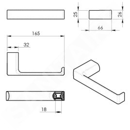 Sapho Gedy Pirenei - Porte-rouleaux WC, blanc mat PI2402
