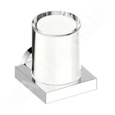 Keuco Edition 90 - Distributeur de savon avec support, verre dépoli / chrome 19052019000